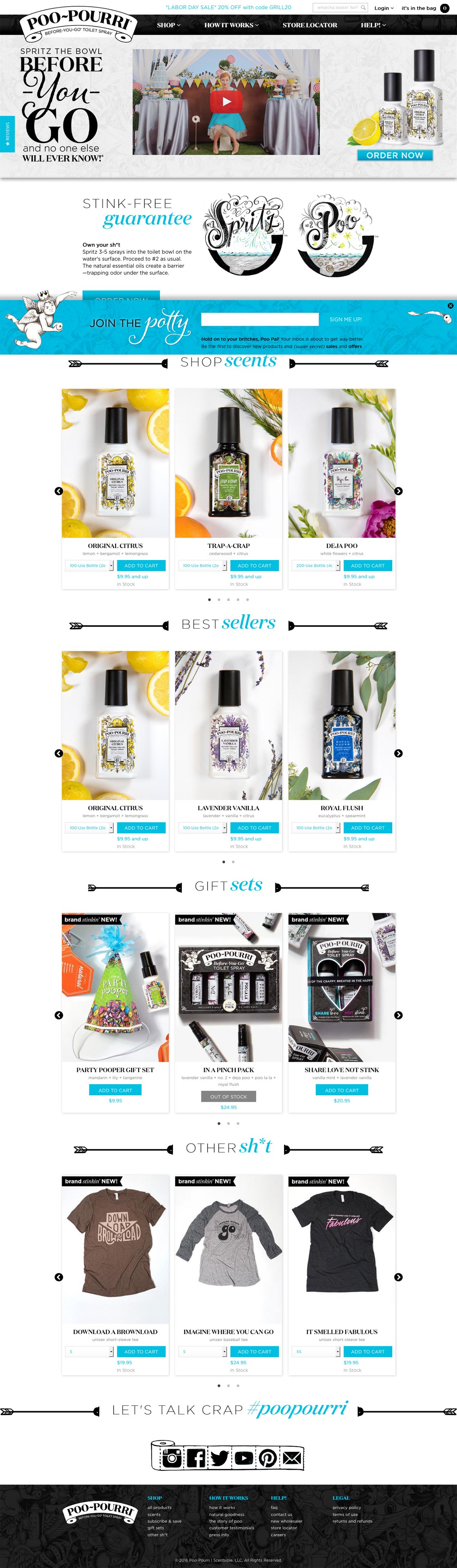 eCommerce website: Poo Pourri