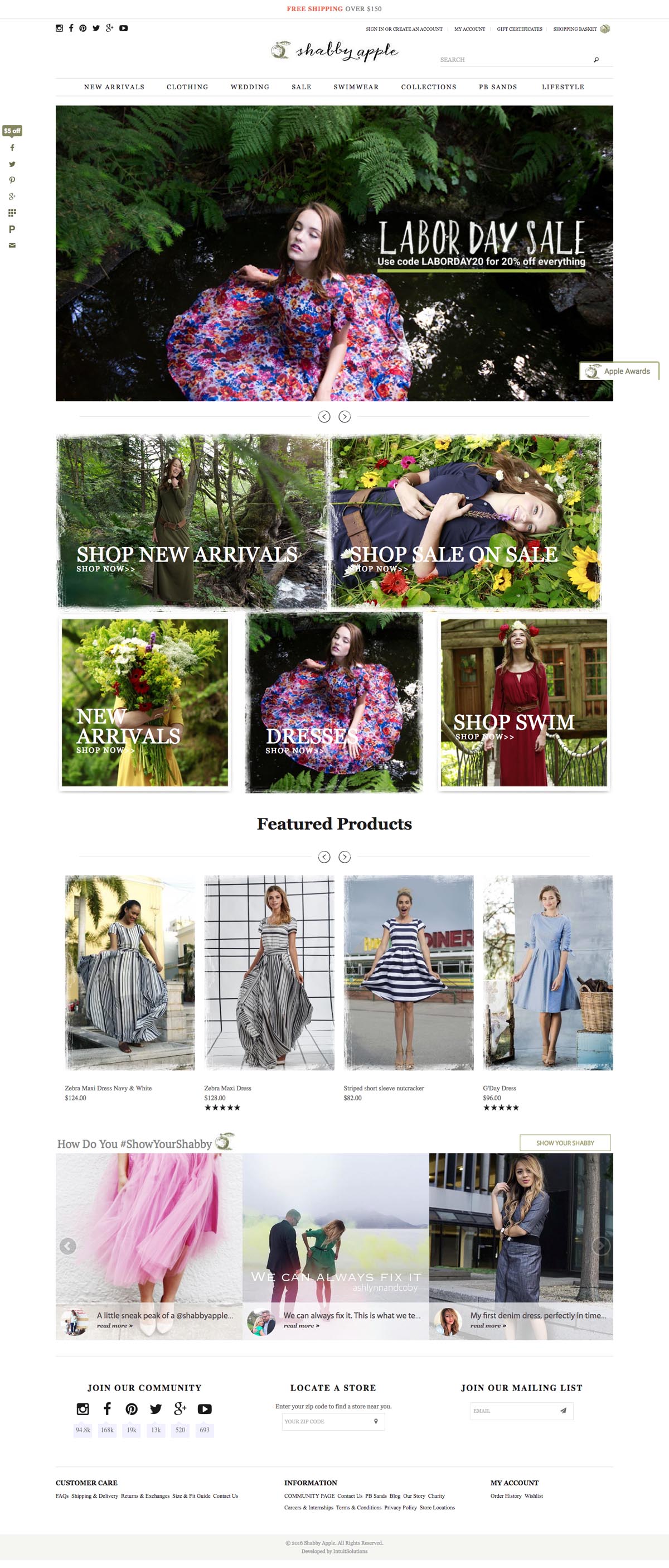 eCommerce website: Shabby Apple