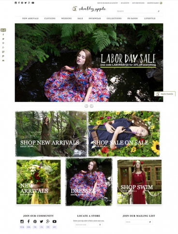 eCommerce website: Shabby Apple