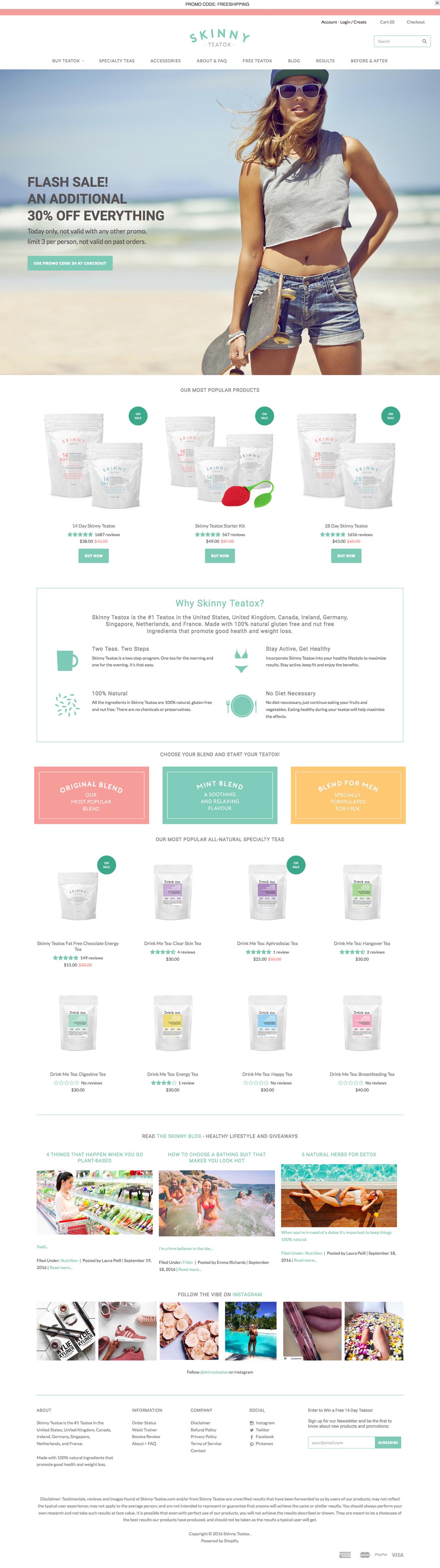 eCommerce website: Skinny Teatox