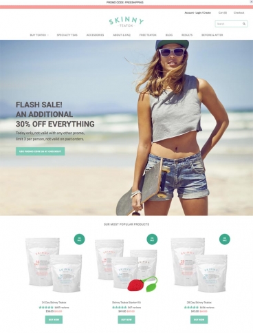 eCommerce website: Skinny Teatox