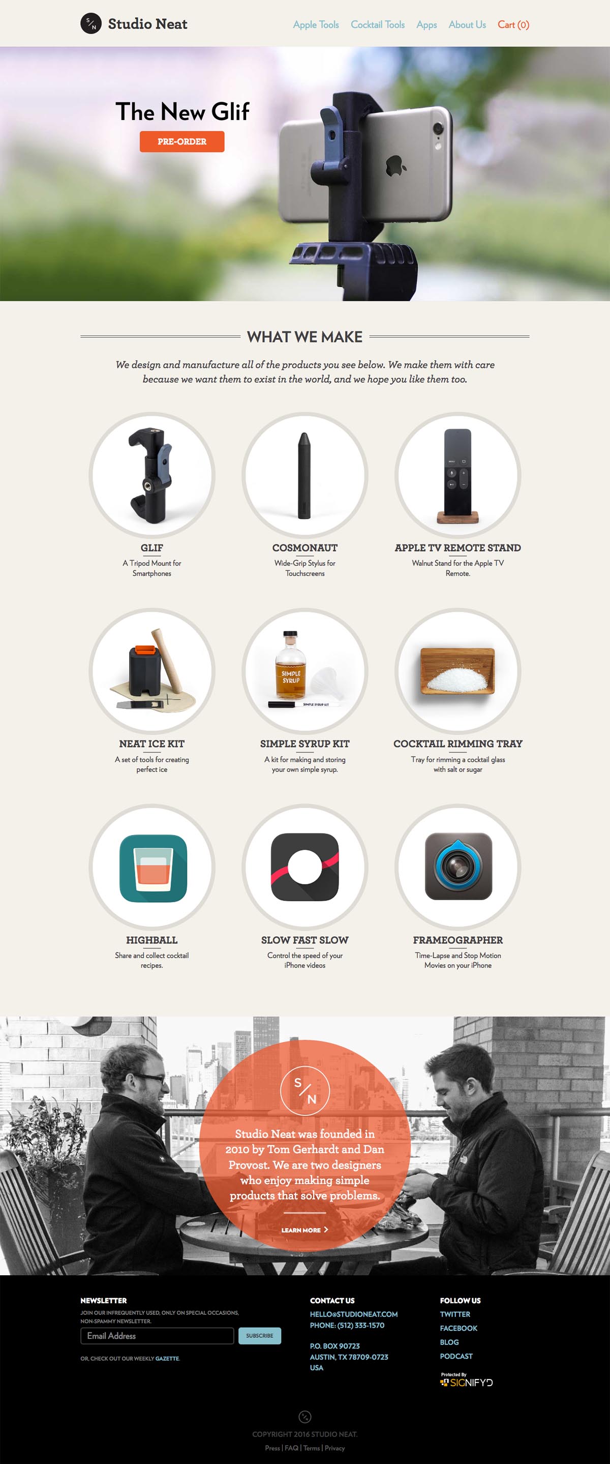 eCommerce website: Studio Neat