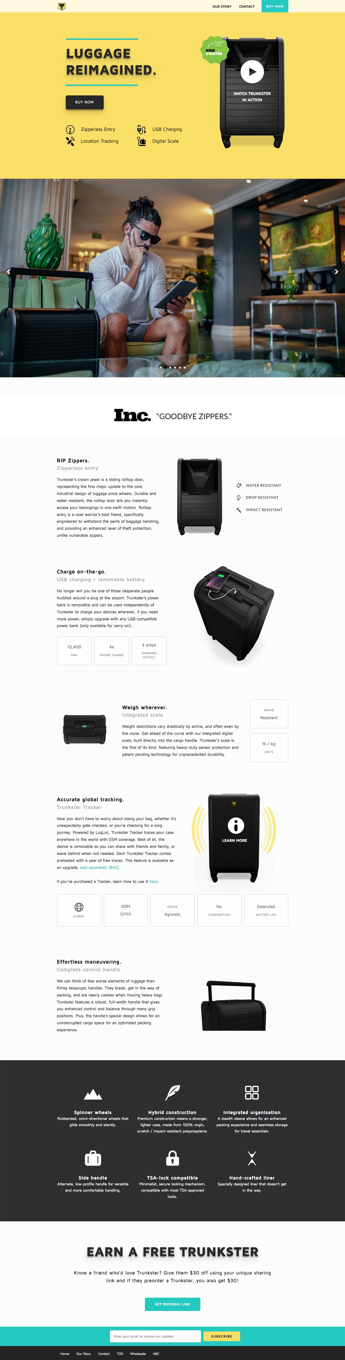 eCommerce website: Trunkster