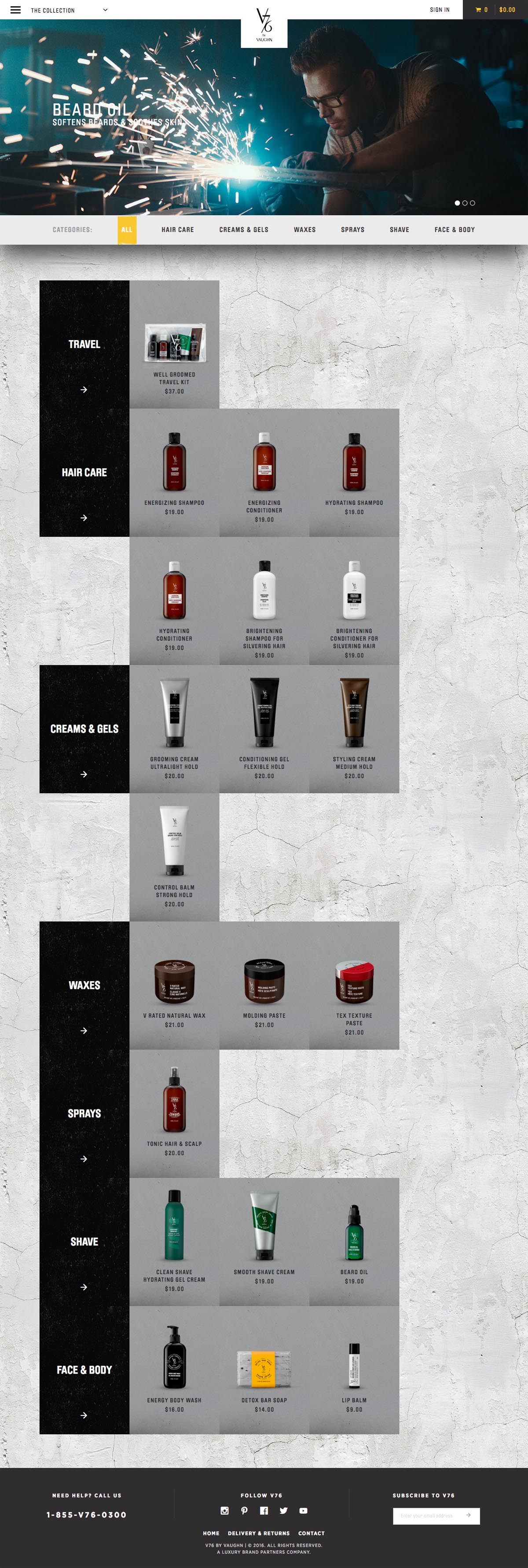 eCommerce website: V76 by Vaughn