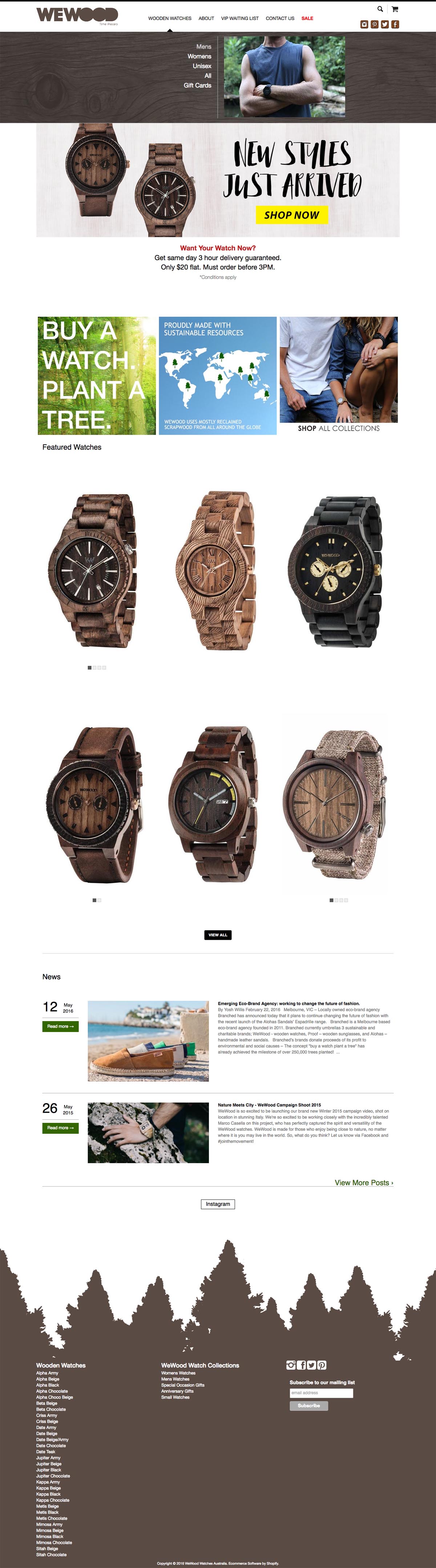 eCommerce website: WeWood Watches