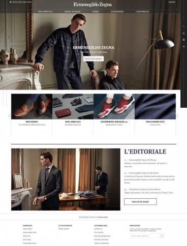 eCommerce website: Zegna