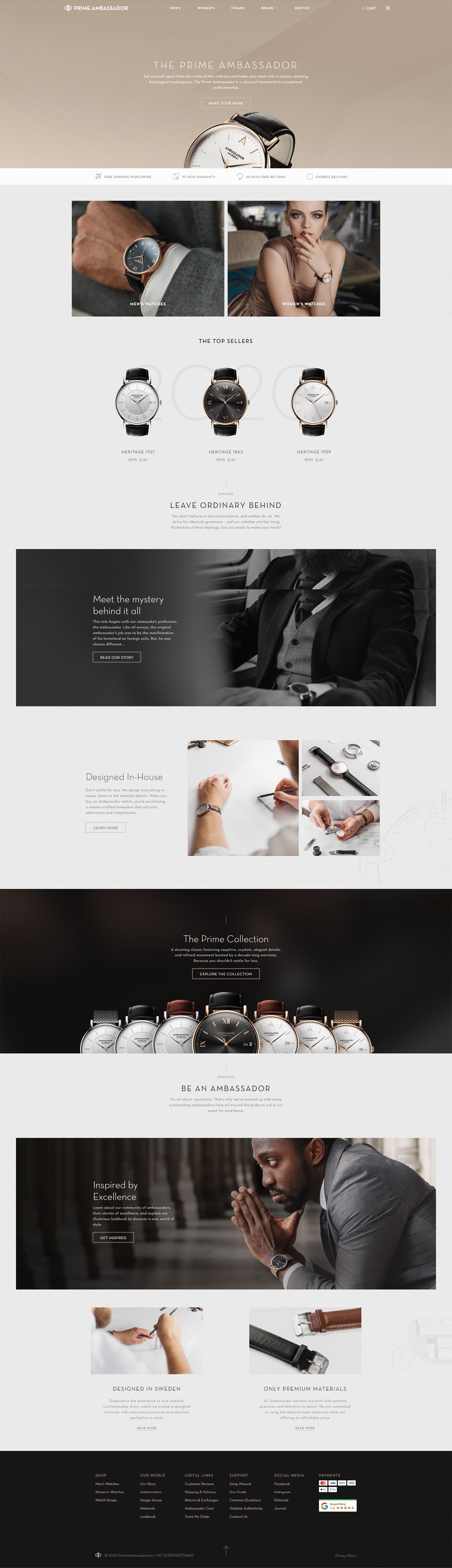 eCommerce website: Ambassador