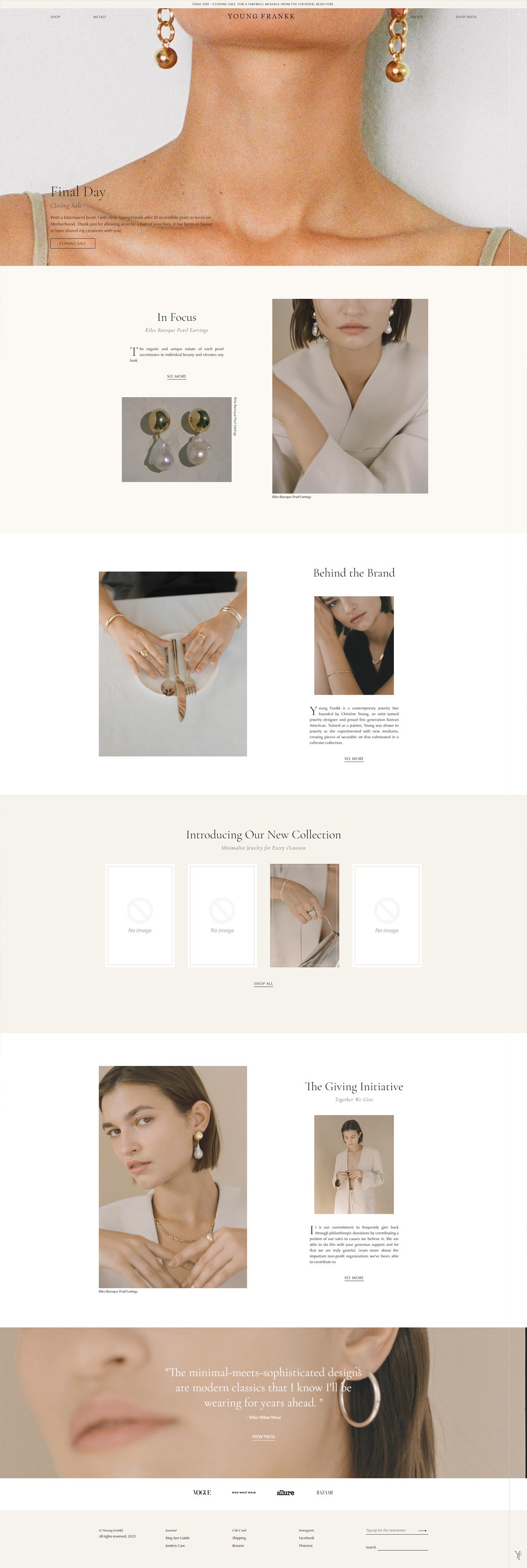 eCommerce website: Young Frankk