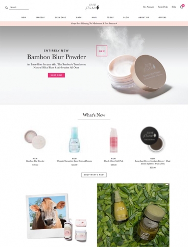 eCommerce website: 100% PURE