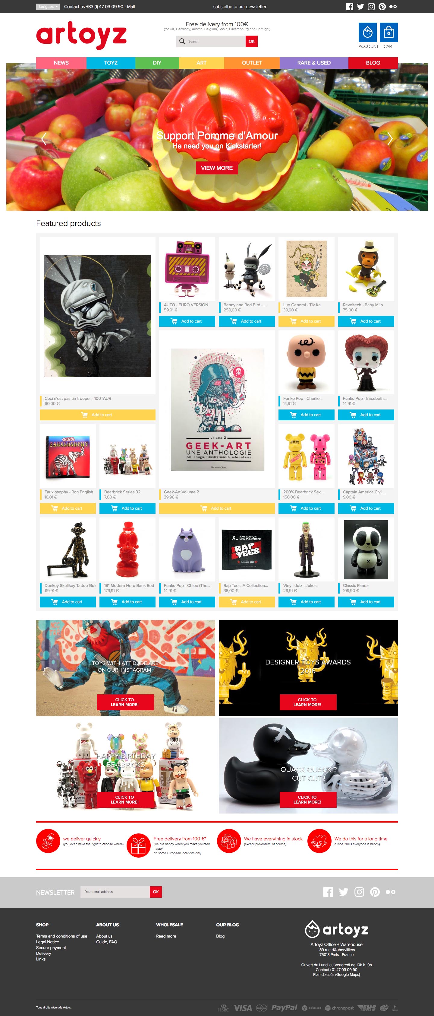 eCommerce website: ARTOYZ