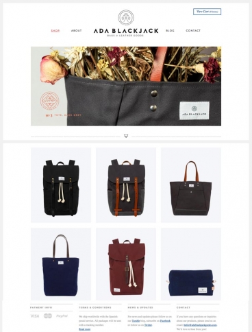 eCommerce website: Ada Blackjack