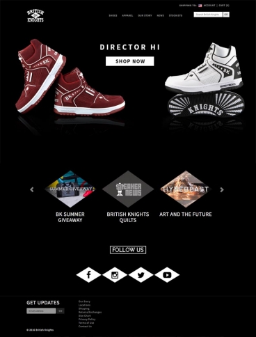 eCommerce website: British Knights