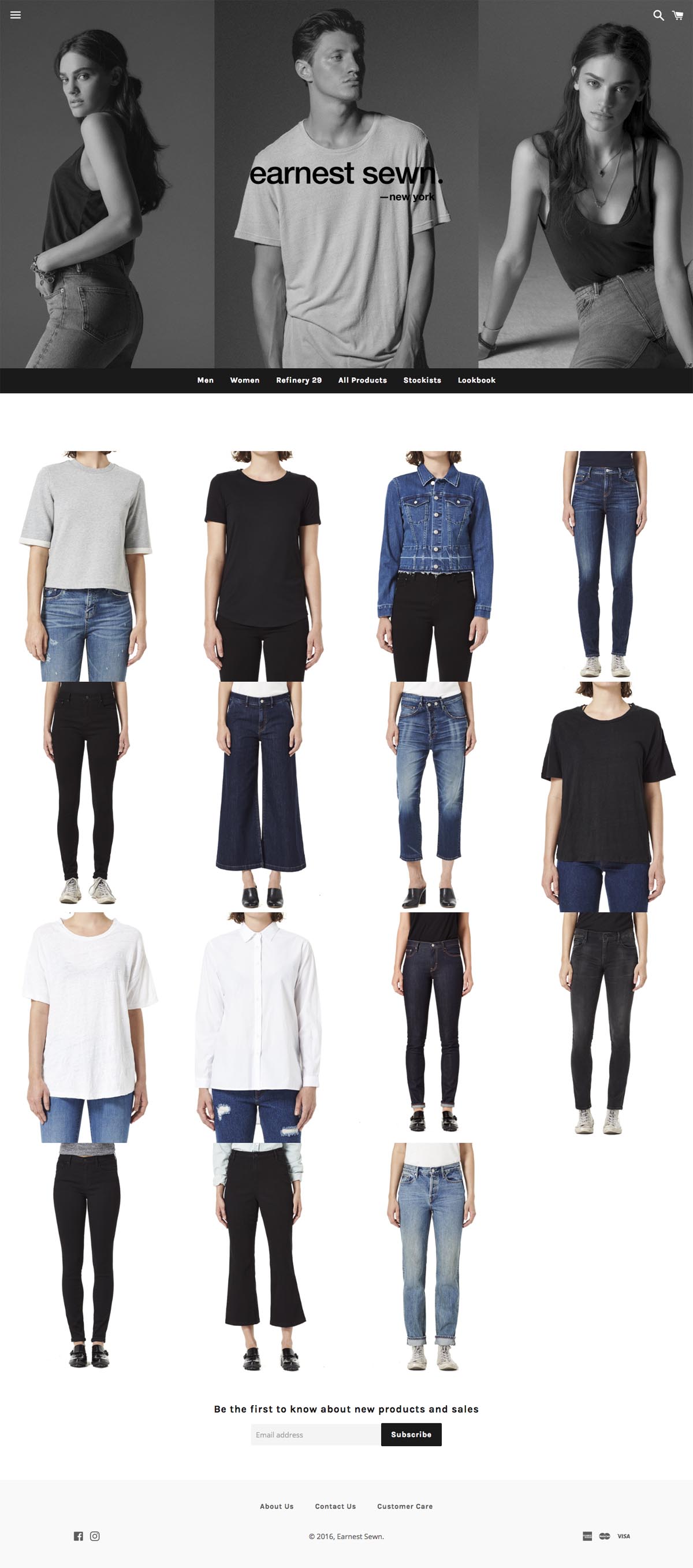 eCommerce website: Earnest Sewn