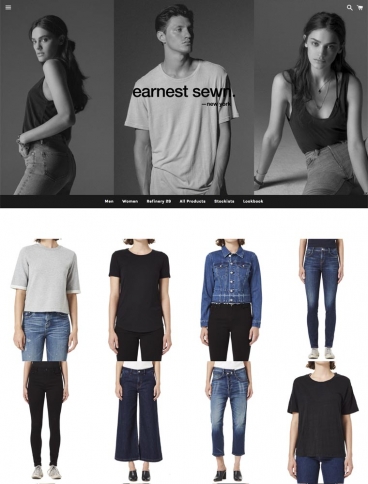 eCommerce website: Earnest Sewn