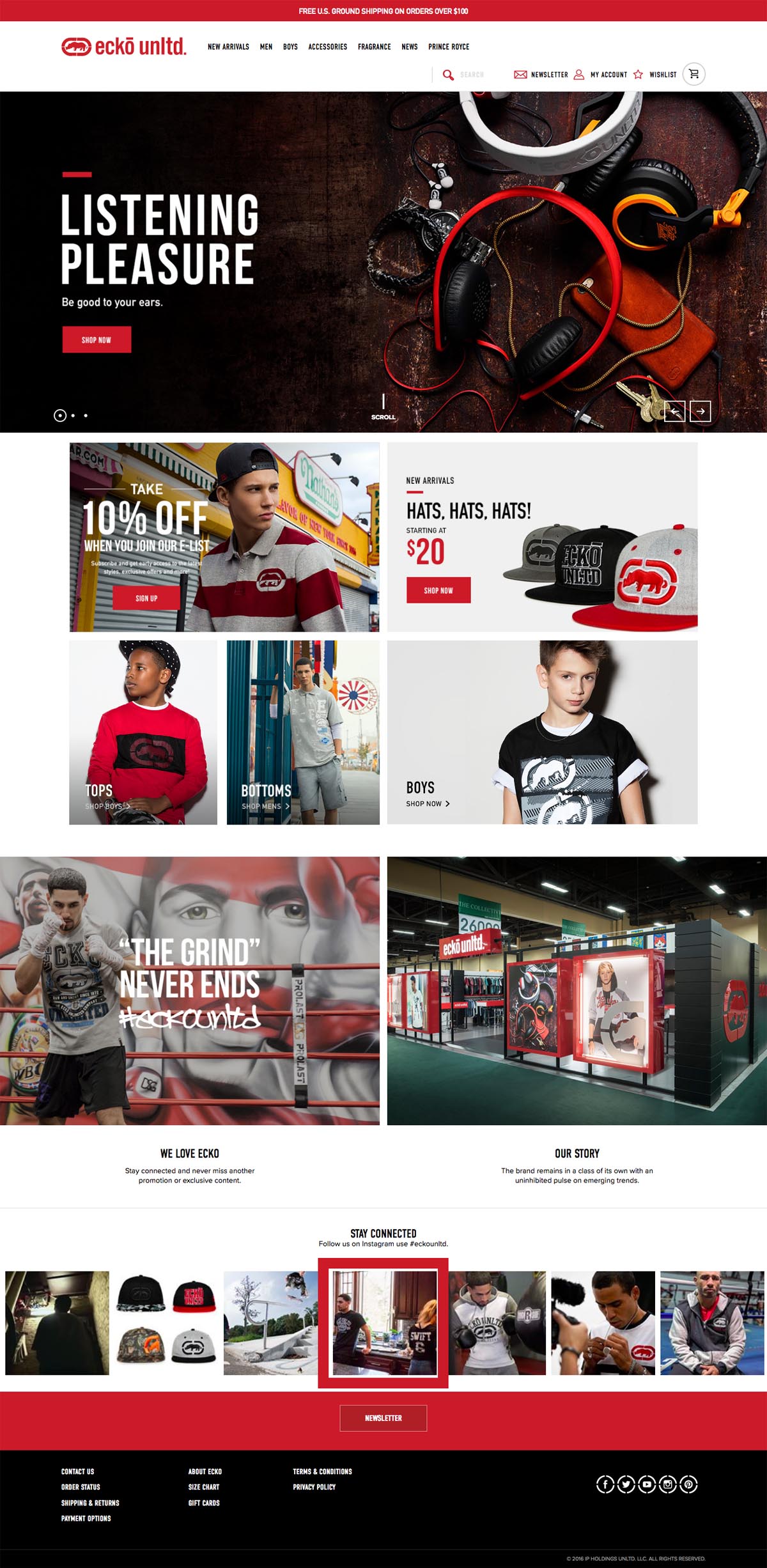 eCommerce website: Ecko Unltd.