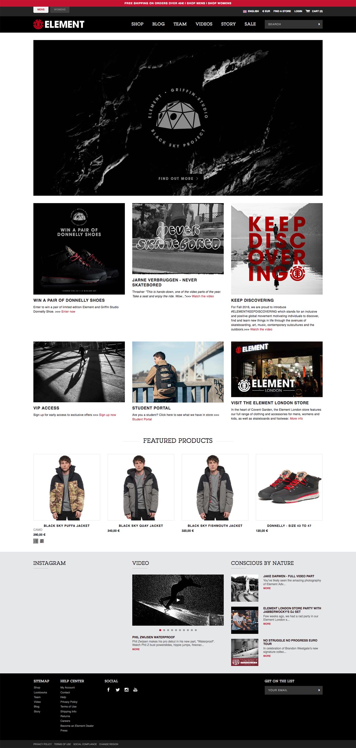 eCommerce website: Element