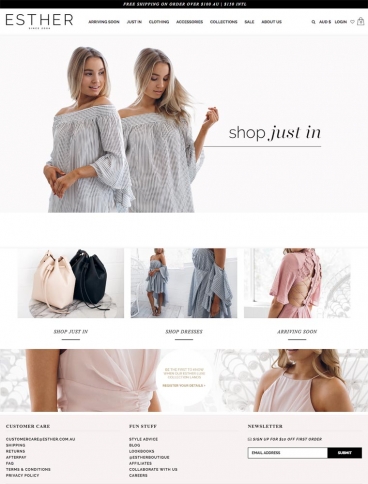 eCommerce website: Esther