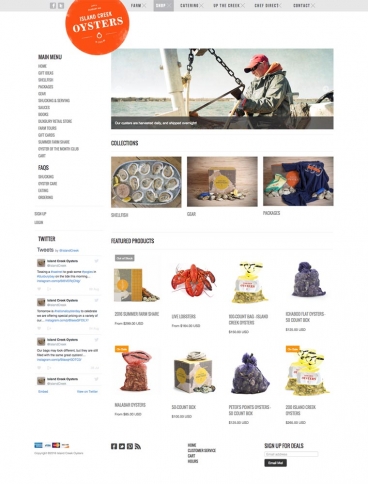 eCommerce website: Island Creek Oysters