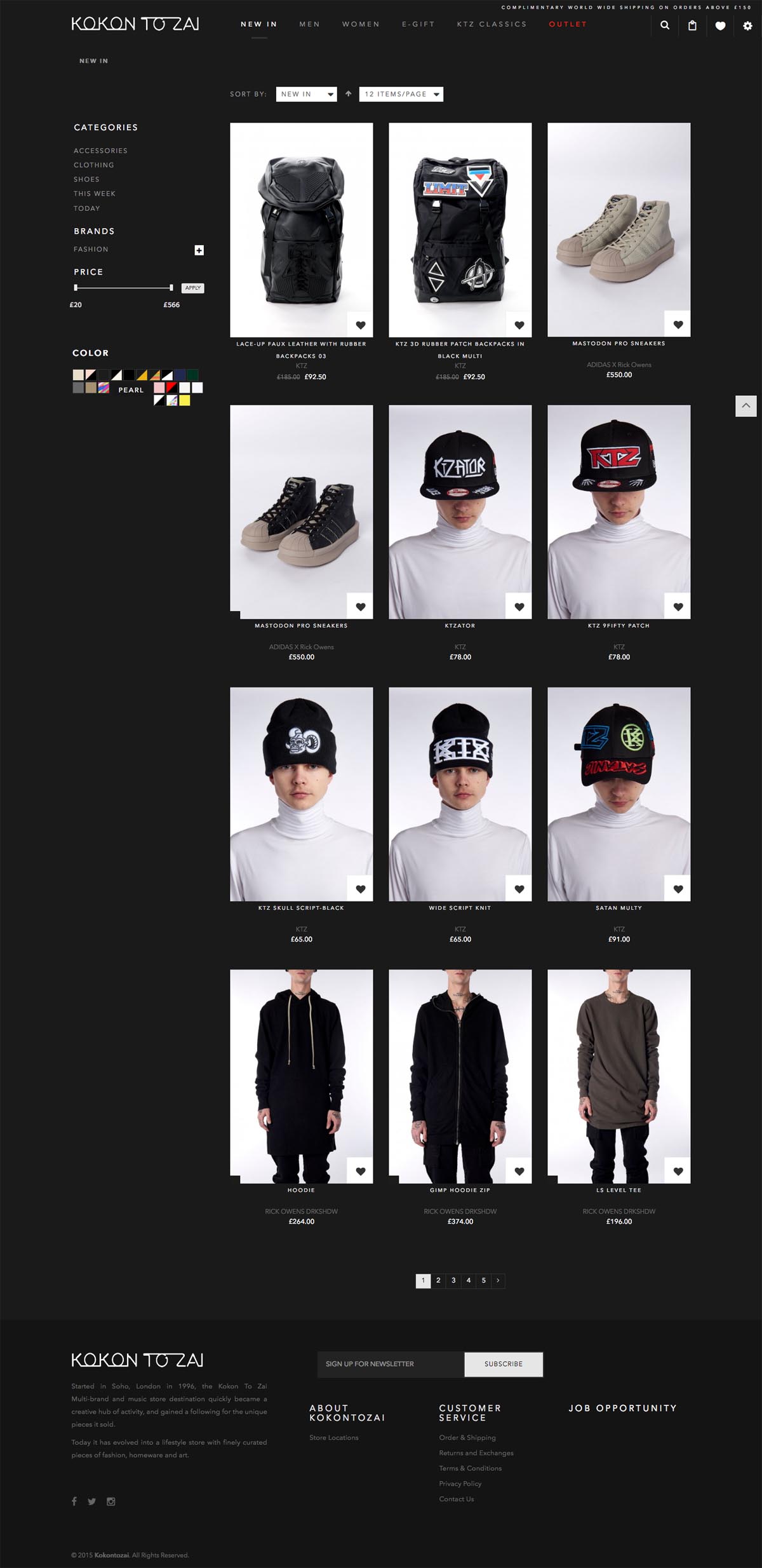 eCommerce website: Kokontozai