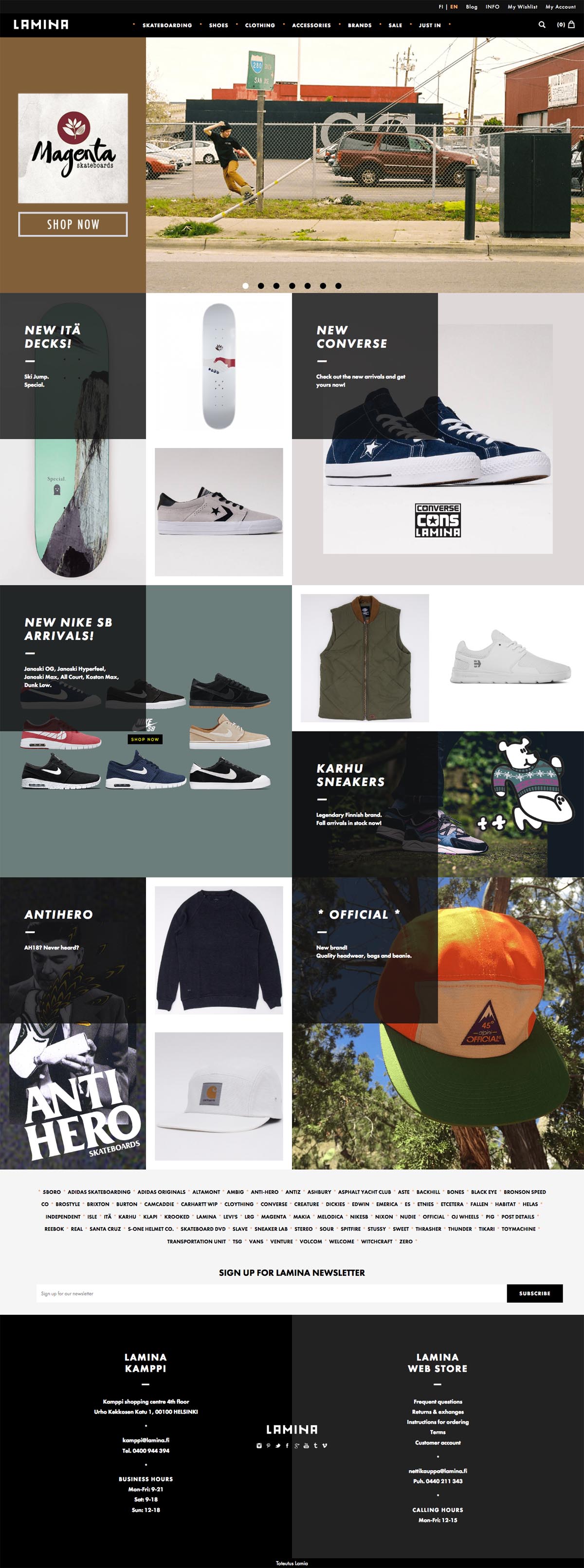 eCommerce website: Lamina