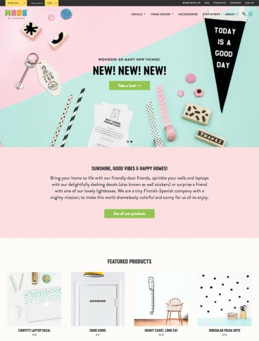 eCommerce website: Made of Sundays