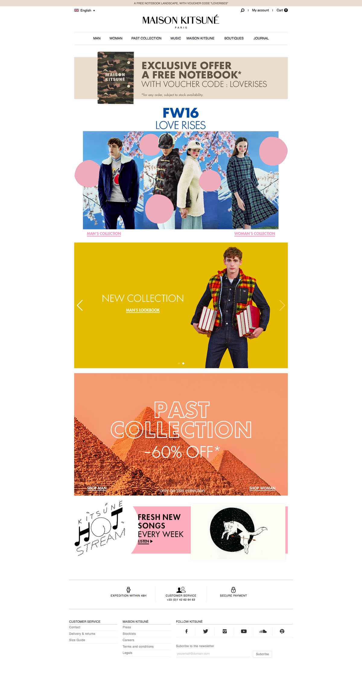 eCommerce website: Maison Kitsune