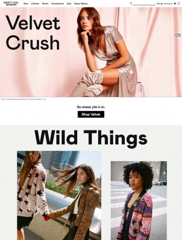 eCommerce website: Nasty Gal