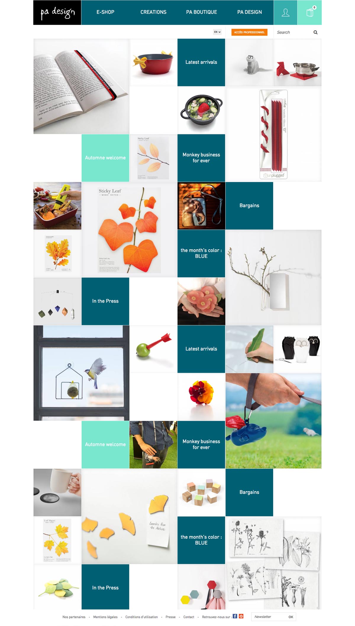 eCommerce website: PA Design