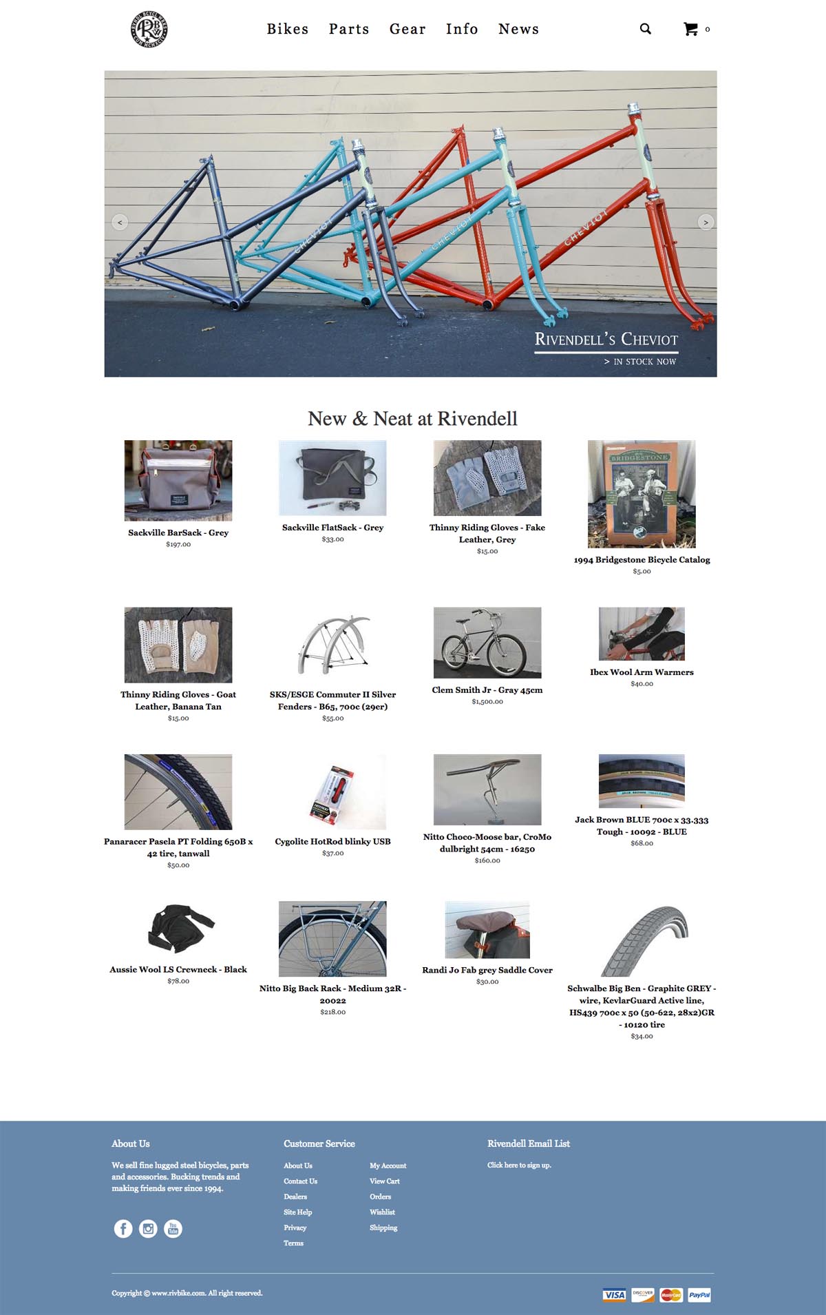 eCommerce website: Rivendell Bicycle Works