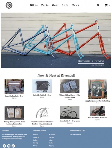 eCommerce website: Rivendell Bicycle Works