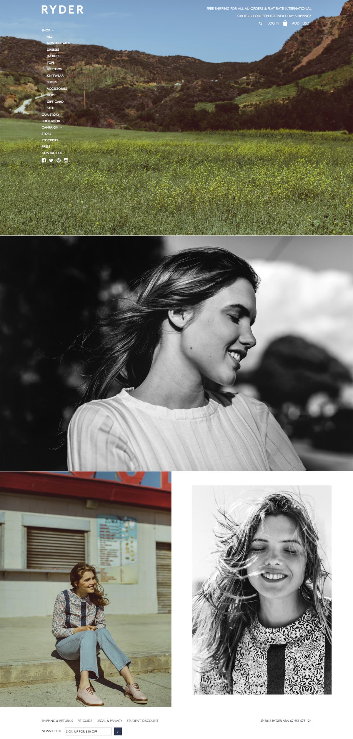 eCommerce website: RYDER