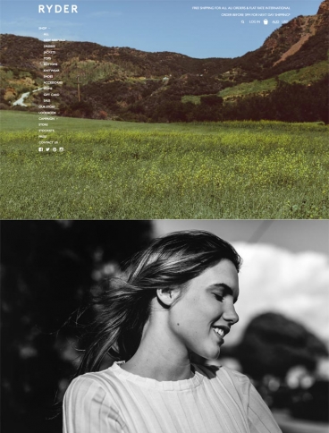 eCommerce website: RYDER