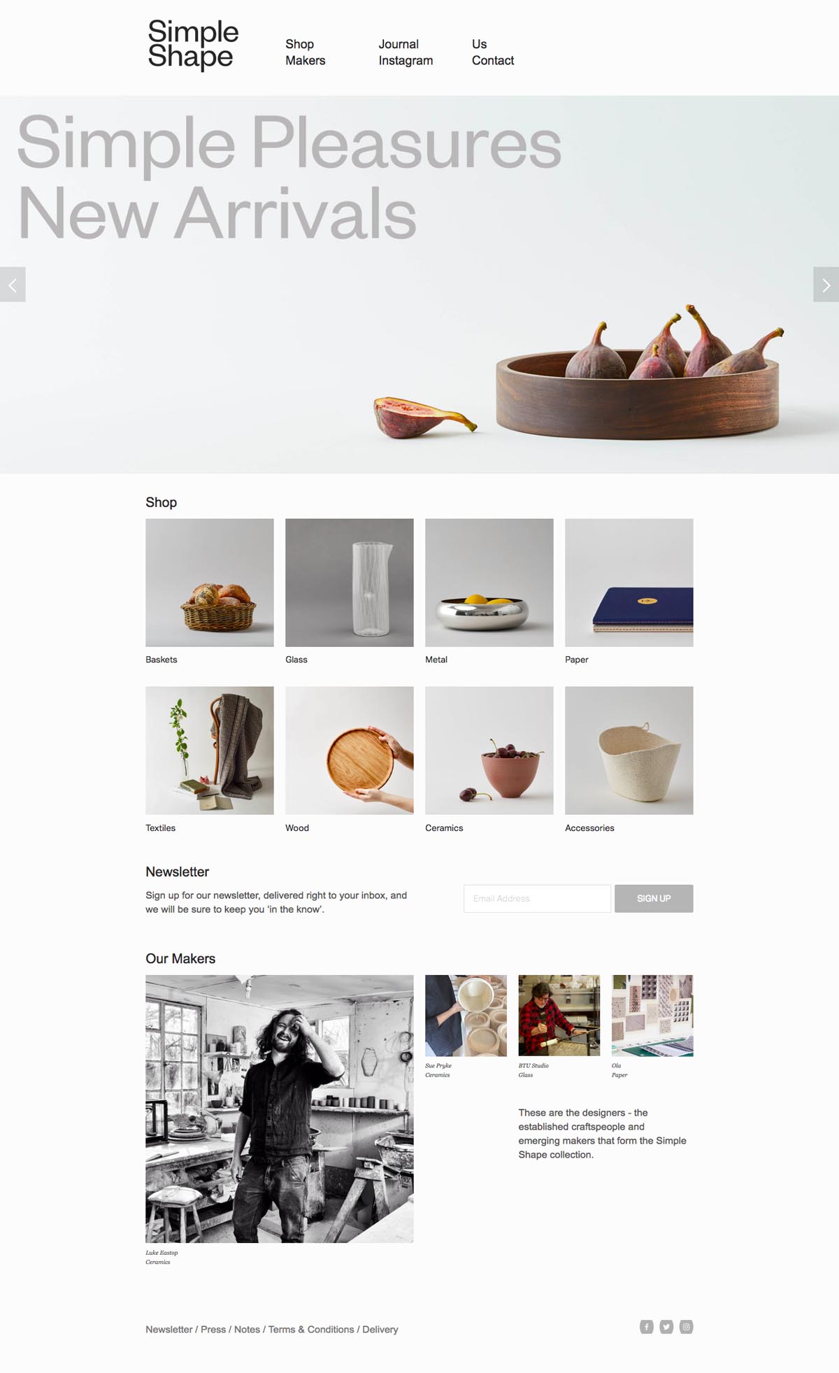 eCommerce website: Simple Shape