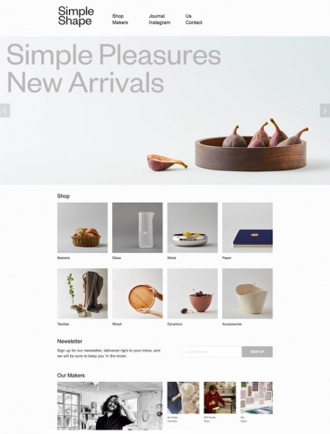 eCommerce website: Simple Shape