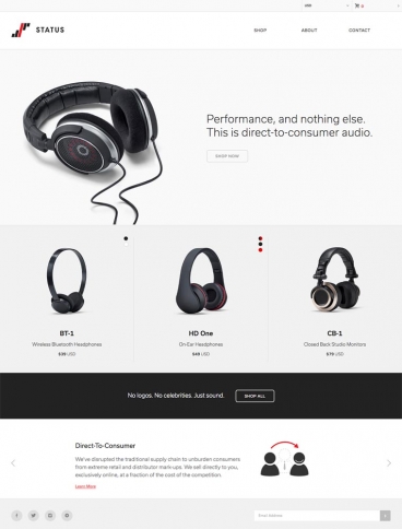 eCommerce website: Status Audio
