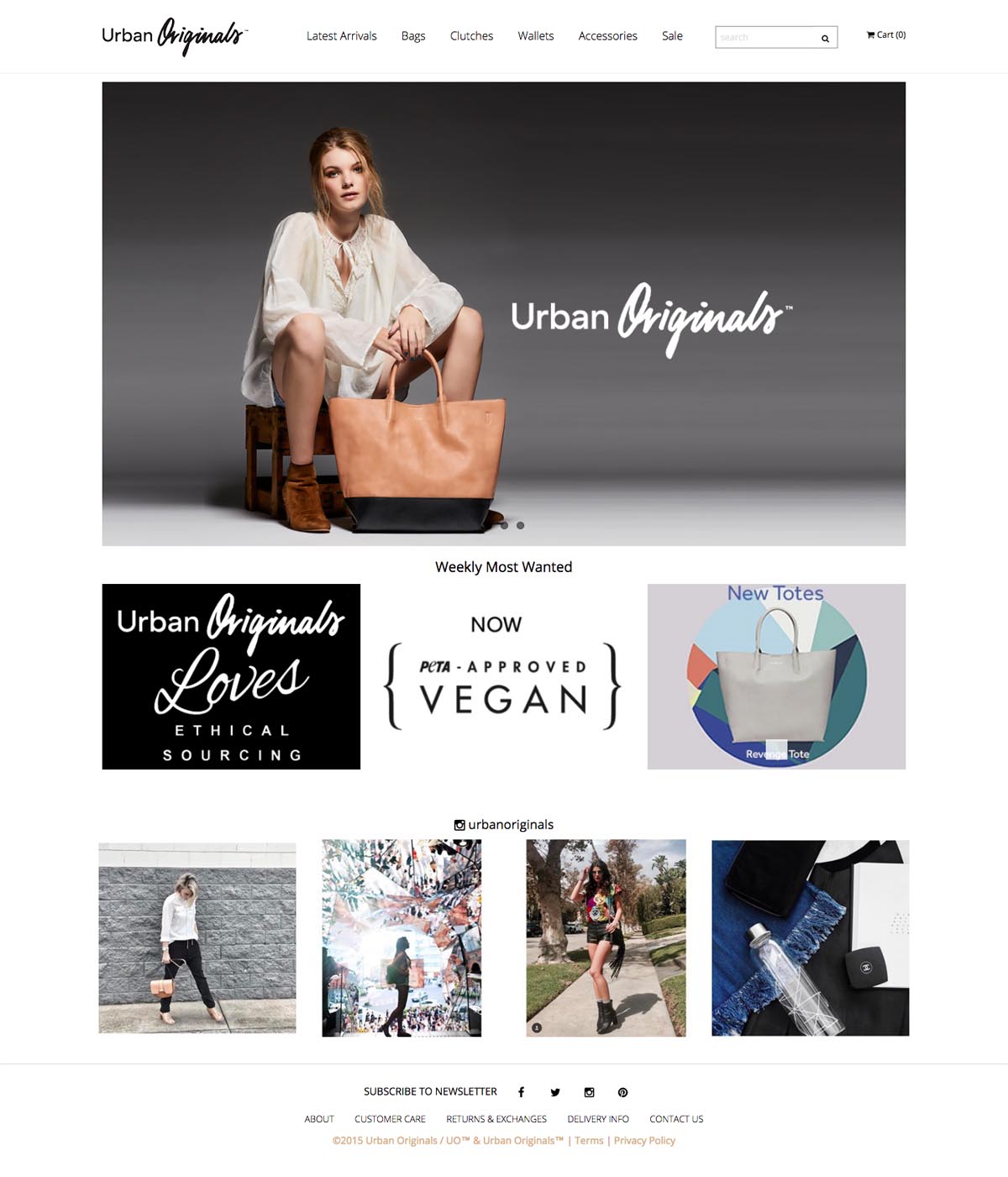 eCommerce website: Urban Originals