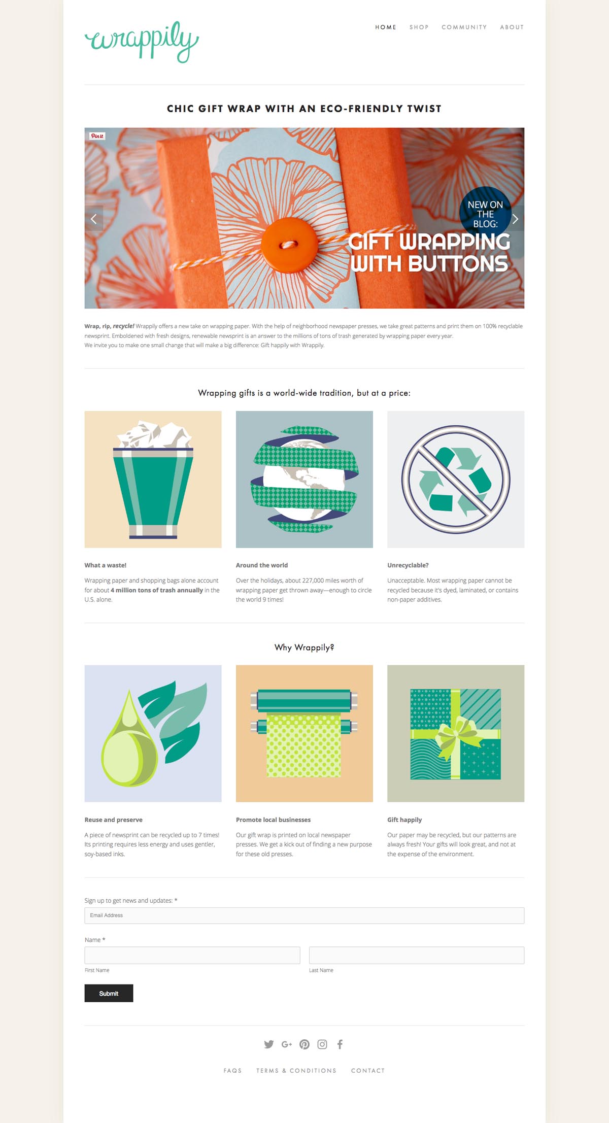 eCommerce website: Wrappily