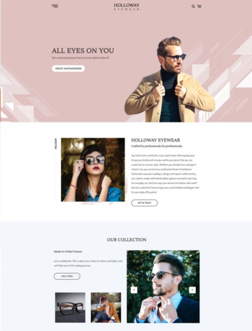 eCommerce website: Holloway Eyewear