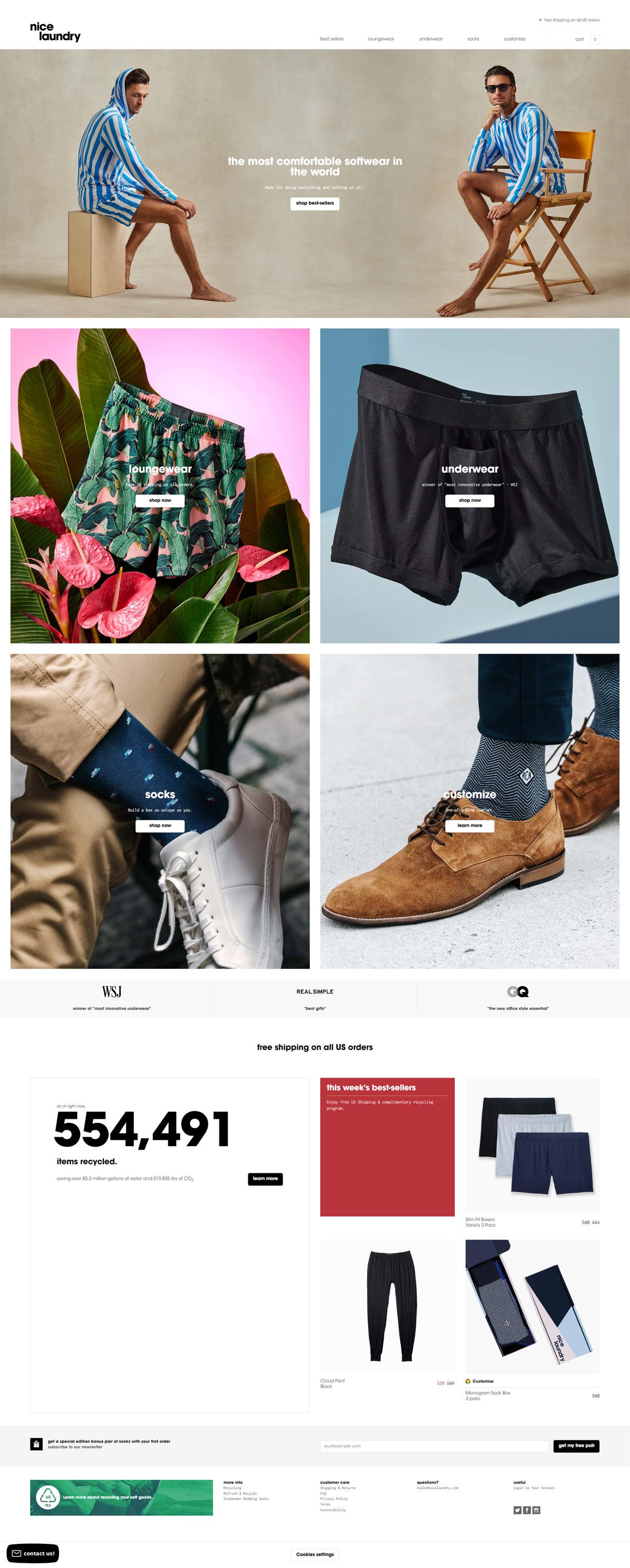 eCommerce website: Nice Laundry