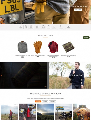 eCommerce website: Ball and Buck