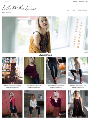 eCommerce website: Belle & the Brave