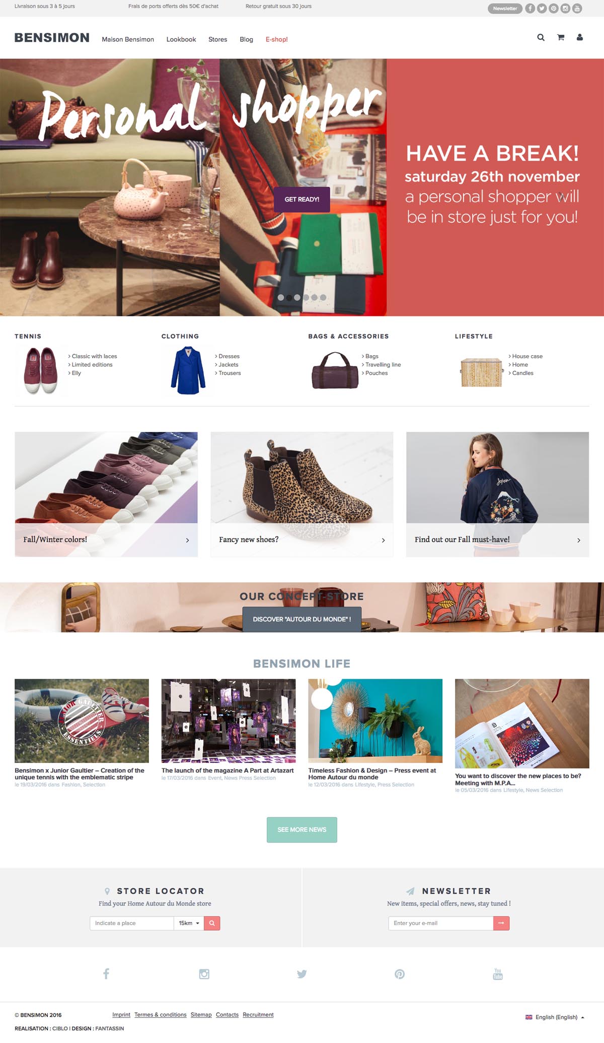 eCommerce website: Bensimon