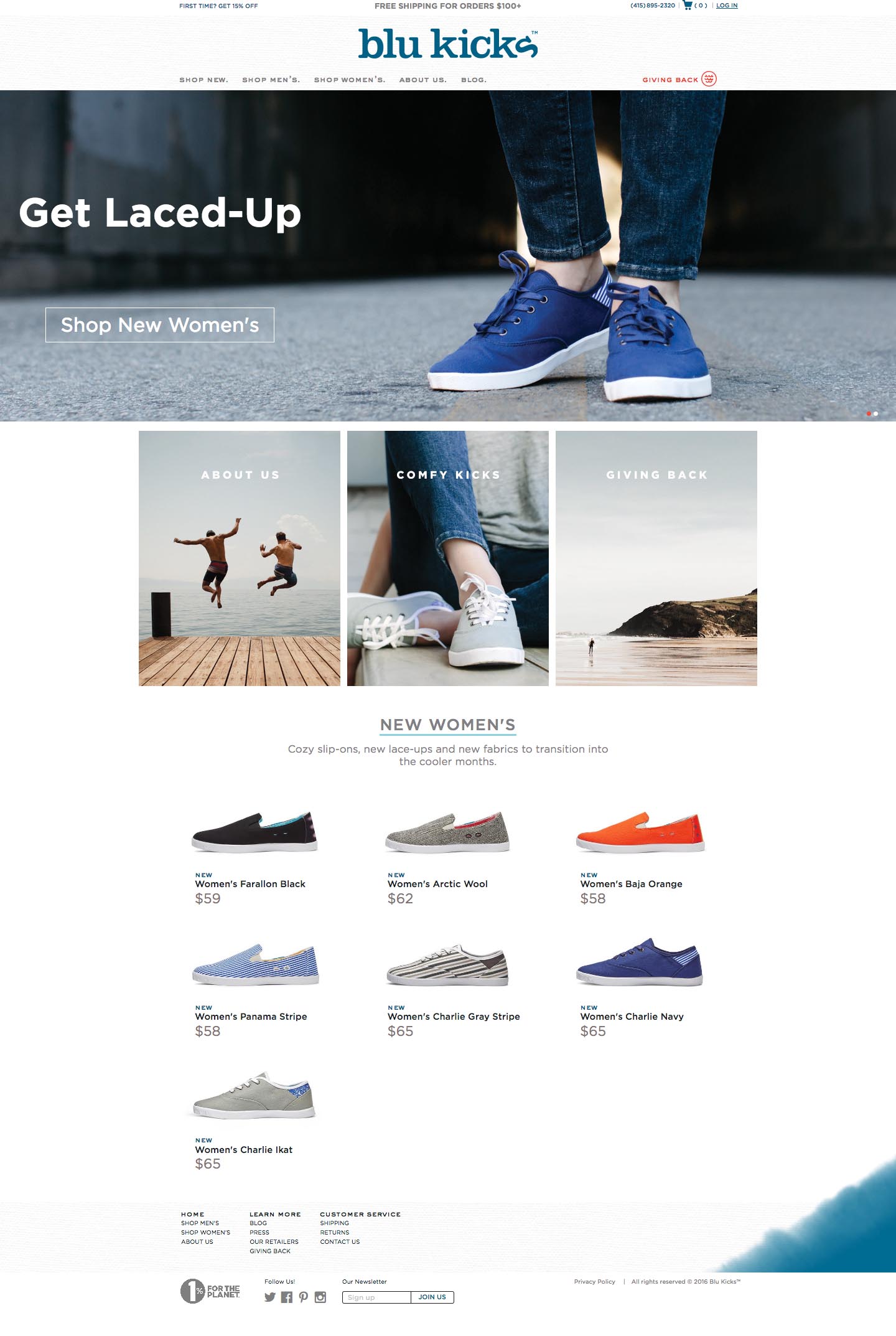 eCommerce website: Blu Kicks