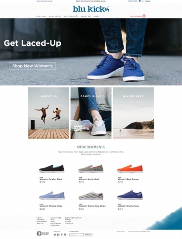 eCommerce website: Blu Kicks