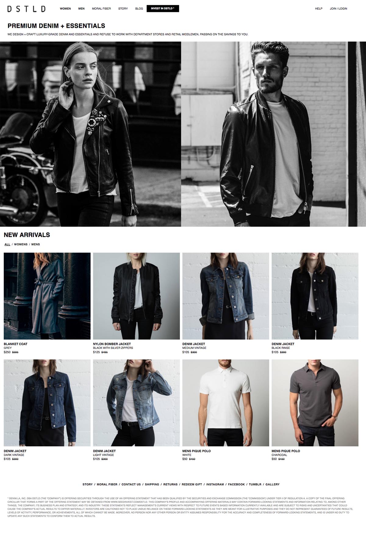 eCommerce website: DSTLD