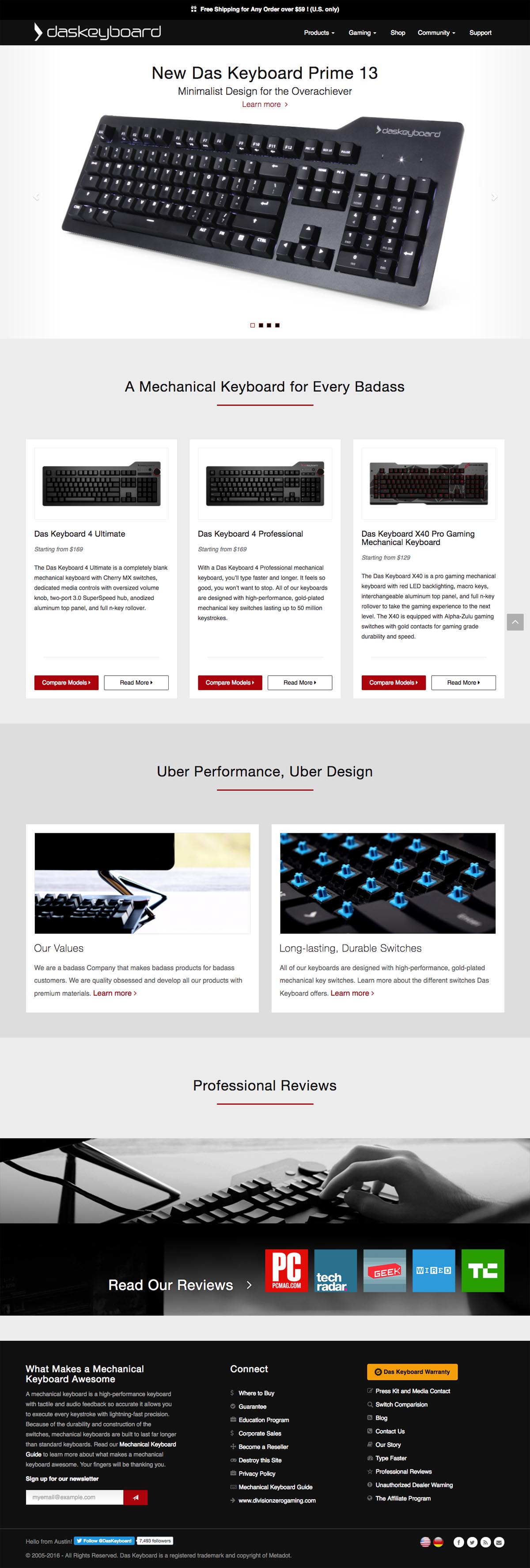 eCommerce website: Das Keyboard