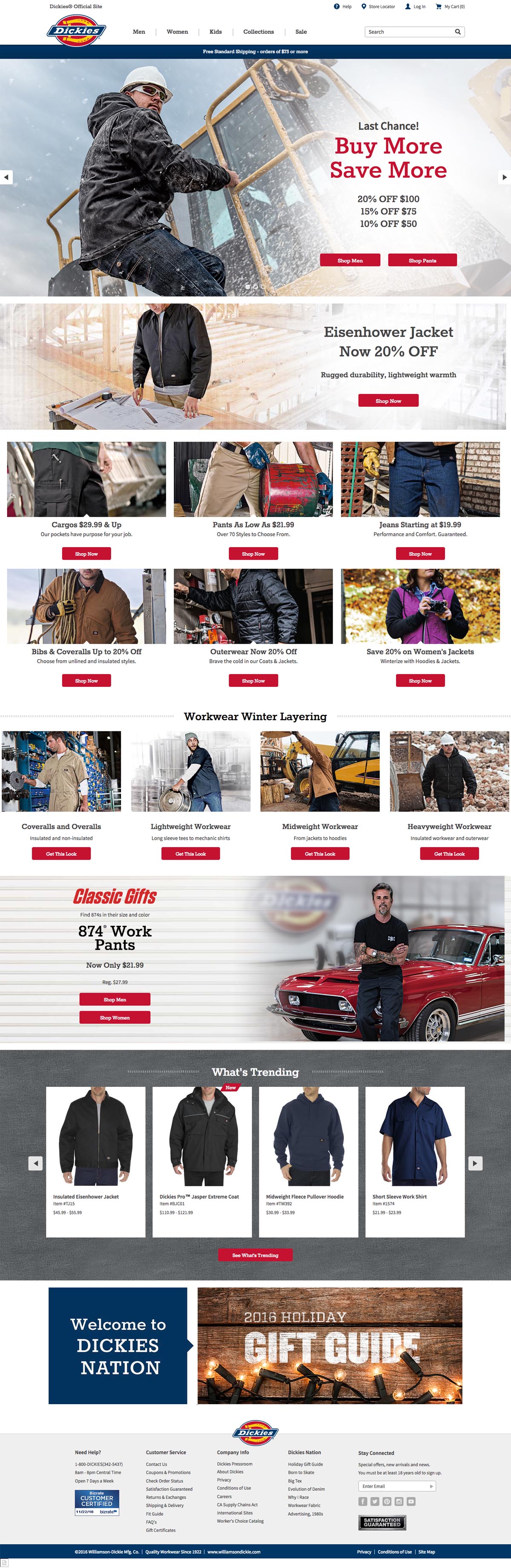 eCommerce website: Dickies