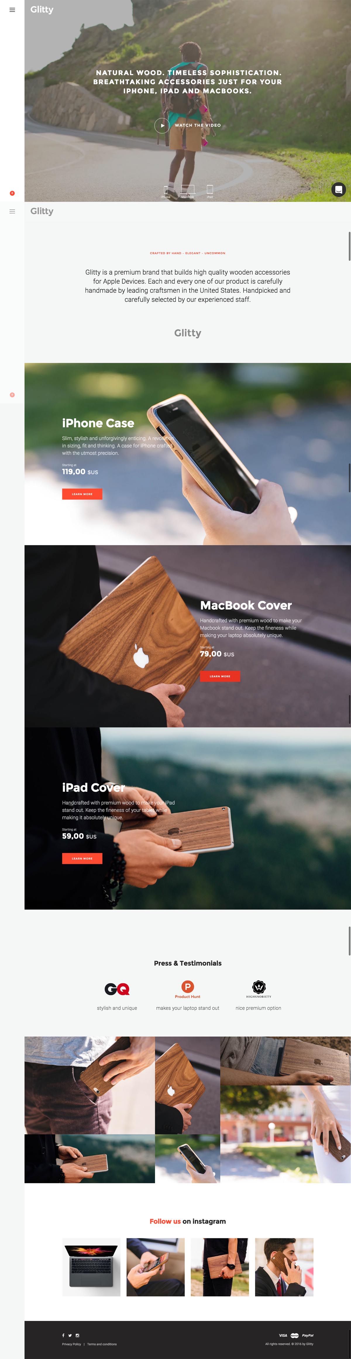 eCommerce website: Glitty