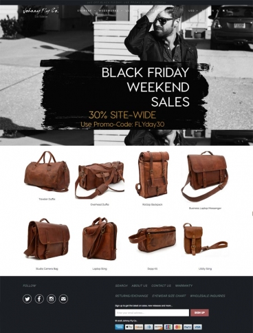 eCommerce website: Johnny Fly