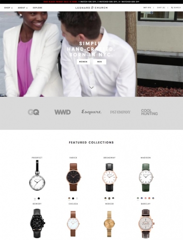 eCommerce website: Leonard & Church
